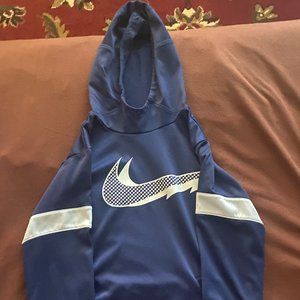 Nike Boys Athletic Hoodie Navy and White Size XL